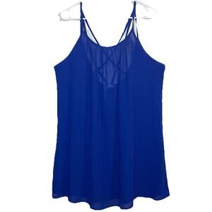 Sheshow Royal Blue Tank Top Sheer Strappy Flowy Back Swing Womens XL New w/Tags